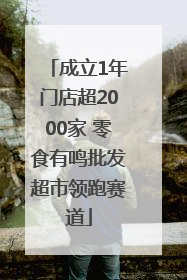 成立1年门店超2000家 零食有鸣批发超市领跑赛道