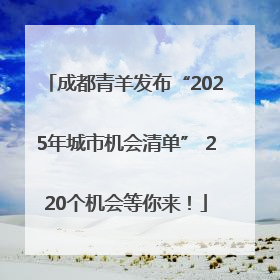 成都青羊发布“2025年城市机会清单” 220个机会等你来！