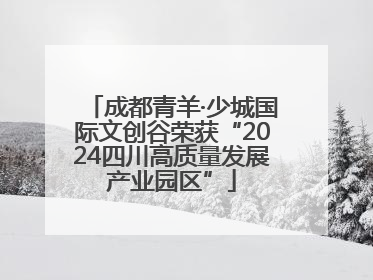 成都青羊·少城国际文创谷荣获“2024四川高质量发展产业园区”