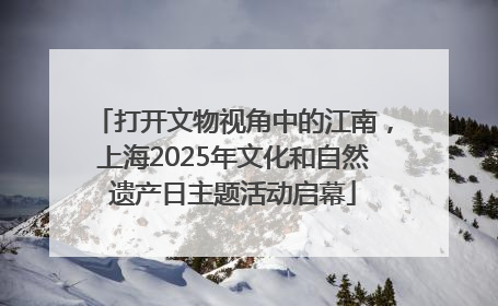 打开文物视角中的江南，上海2025年文化和自然遗产日主题活动启幕