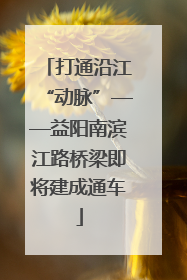 打通沿江“动脉”——益阳南滨江路桥梁即将建成通车
