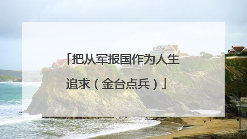 把从军报国作为人生追求（金台点兵）