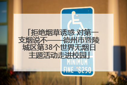 拒绝烟草诱惑 对第一支烟说不——德州市暨陵城区第38个世界无烟日主题活动走进校园
