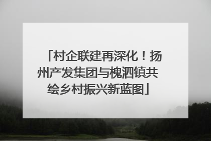 村企联建再深化！扬州产发集团与槐泗镇共绘乡村振兴新蓝图