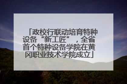 政校行联动培育特种设备“新工匠”，全省首个特种设备学院在黄冈职业技术学院成立