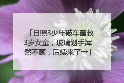 日照3少年破车窗救3岁女童，玻璃划手浑然不顾，后续来了→