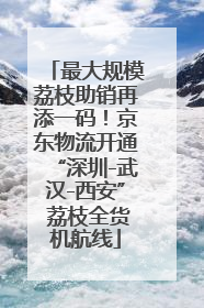 最大规模荔枝助销再添一码！京东物流开通“深圳-武汉-西安” 荔枝全货机航线