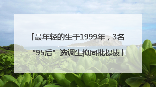 最年轻的生于1999年，3名“95后”选调生拟同批提拔