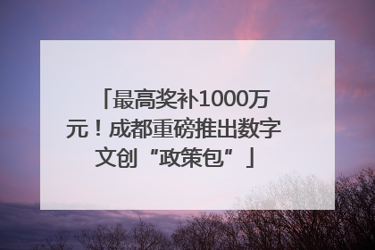 最高奖补1000万元！成都重磅推出数字文创“政策包”