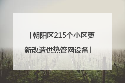 朝阳区215个小区更新改造供热管网设备