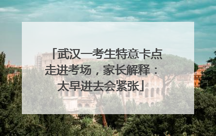 武汉一考生特意卡点走进考场，家长解释：太早进去会紧张