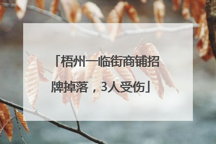 梧州一临街商铺招牌掉落，3人受伤