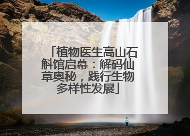 植物医生高山石斛馆启幕：解码仙草奥秘，践行生物多样性发展