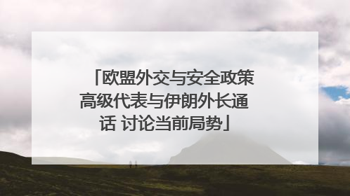 欧盟外交与安全政策高级代表与伊朗外长通话 讨论当前局势