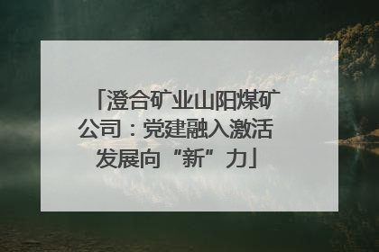 澄合矿业山阳煤矿公司：党建融入激活发展向“新”力