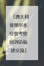 澳大利亚墨尔本经贸考察团到访福建交流