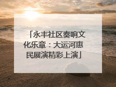 永丰社区奏响文化乐章：大运河惠民展演精彩上演