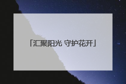 汇聚阳光 守护花开