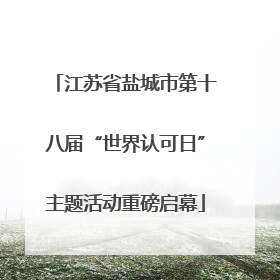 江苏省盐城市第十八届“世界认可日”主题活动重磅启幕