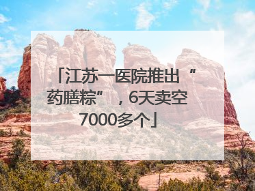 江苏一医院推出“药膳粽”，6天卖空7000多个