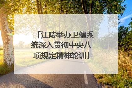 江陵举办卫健系统深入贯彻中央八项规定精神轮训