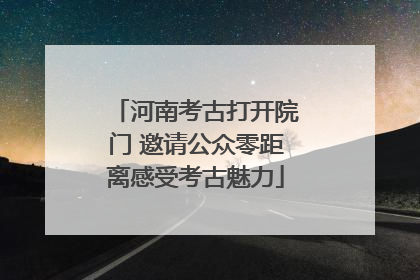 河南考古打开院门 邀请公众零距离感受考古魅力