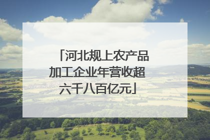 河北规上农产品加工企业年营收超六千八百亿元