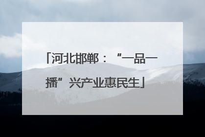 河北邯郸：“一品一播”兴产业惠民生
