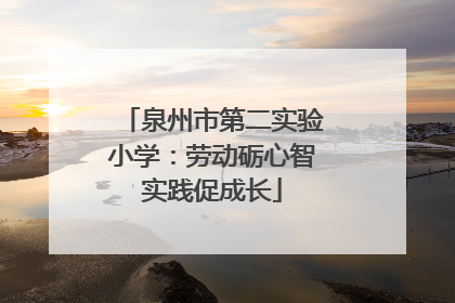 泉州市第二实验小学：劳动砺心智实践促成长