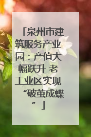 泉州市建筑服务产业园：产值大幅跃升 老工业区实现“破茧成蝶”