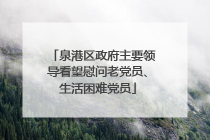 泉港区政府主要领导看望慰问老党员、生活困难党员