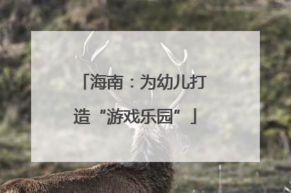 海南：为幼儿打造“游戏乐园”