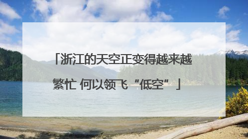 浙江的天空正变得越来越繁忙 何以领飞“低空”
