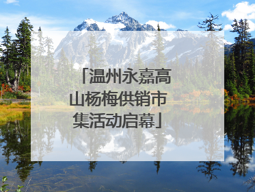温州永嘉高山杨梅供销市集活动启幕