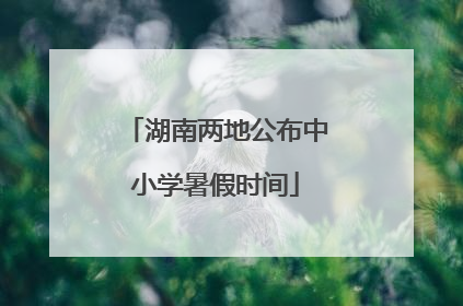 湖南两地公布中小学暑假时间