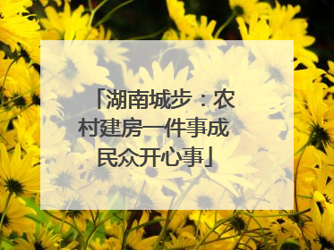 湖南城步：农村建房一件事成民众开心事