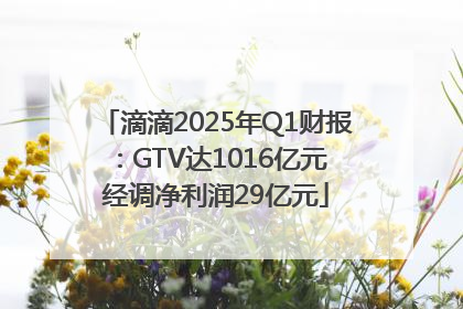 滴滴2025年Q1财报：GTV达1016亿元 经调净利润29亿元