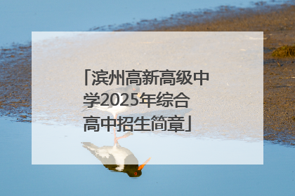 滨州高新高级中学2025年综合高中招生简章