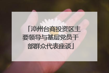 漳州台商投资区主要领导与基层党员干部群众代表座谈