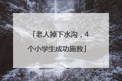 老人掉下水沟，4个小学生成功施救
