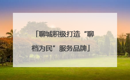聊城积极打造“聊档为民”服务品牌