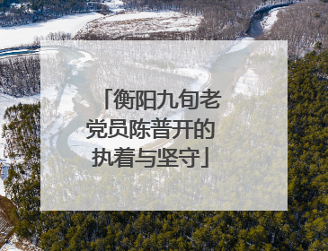 衡阳九旬老党员陈普开的执着与坚守