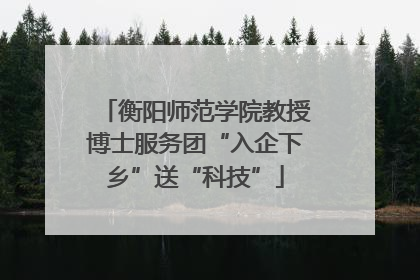 衡阳师范学院教授博士服务团“入企下乡”送“科技”