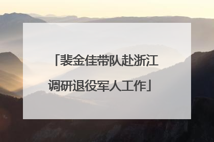 裴金佳带队赴浙江调研退役军人工作