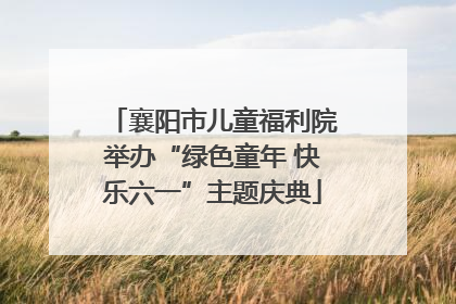 襄阳市儿童福利院举办“绿色童年 快乐六一”主题庆典