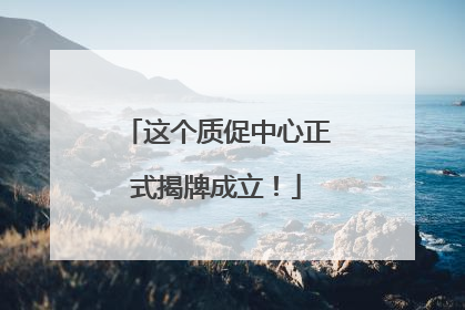 这个质促中心正式揭牌成立！