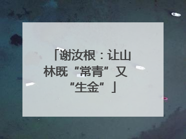 谢汝根：让山林既“常青”又“生金”