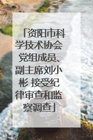 资阳市科学技术协会党组成员、副主席刘小彬 接受纪律审查和监察调查
