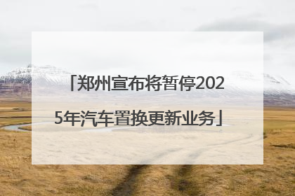 郑州宣布将暂停2025年汽车置换更新业务