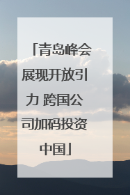 青岛峰会展现开放引力 跨国公司加码投资中国